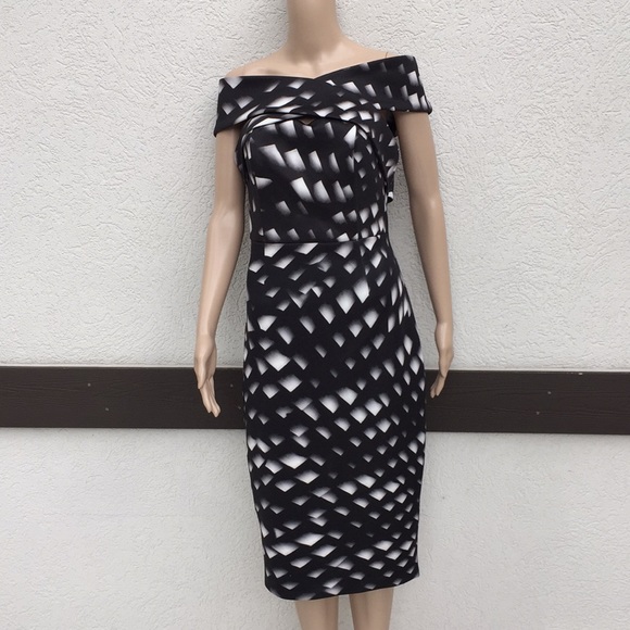 Keepsake dress black white geometric pattern M - Picture 5 of 9